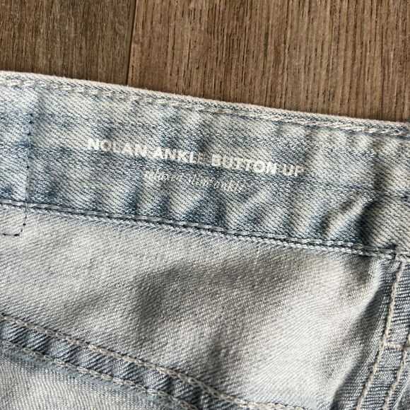 AG x Anthropologie Light Wash Nolan Ankle Button Fly Jeans Size 28 - Picture 5 of 6